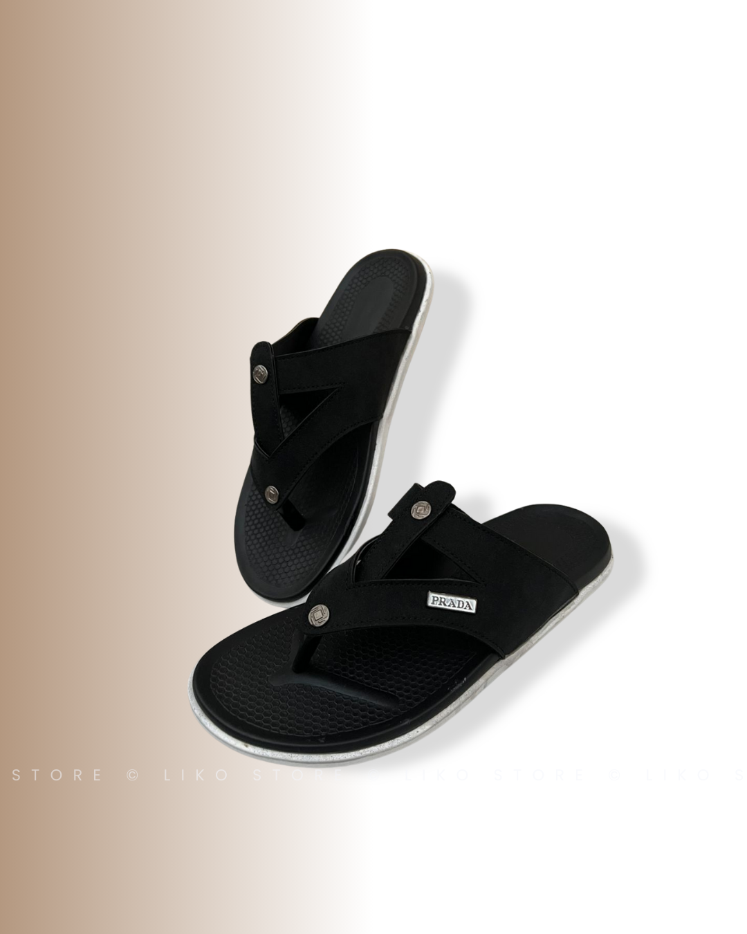 Prada-Inspired Jet Black Flip-Flops