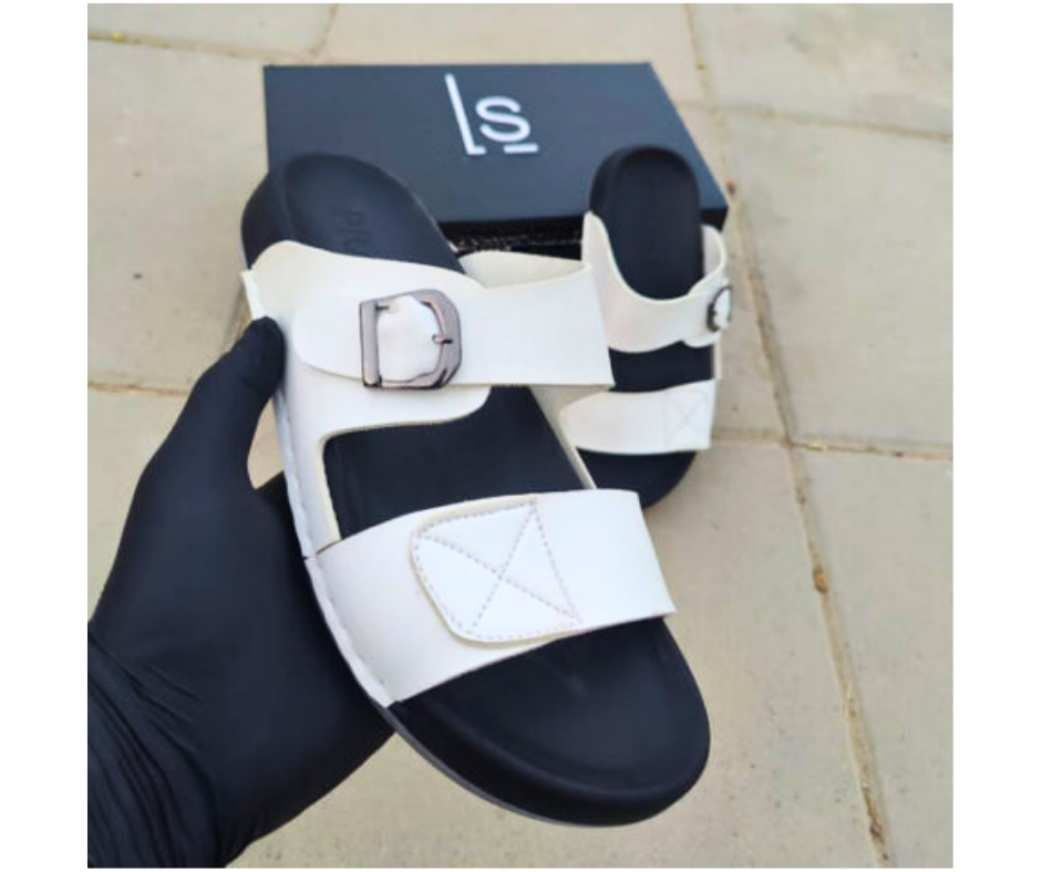 Liko Flexstep White Strap Chappal